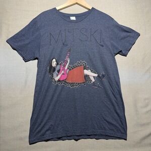 Mitski T-Shirt Men L Blue SS Graphic Music Indie Rock Concert Band Tee